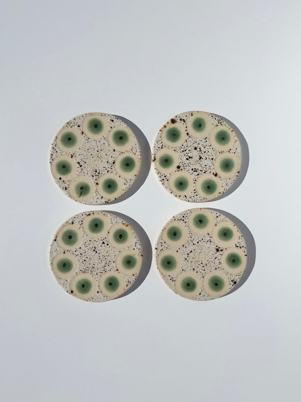 Winterwood with Basque Green and Blackened Copper Coasters - Set #2