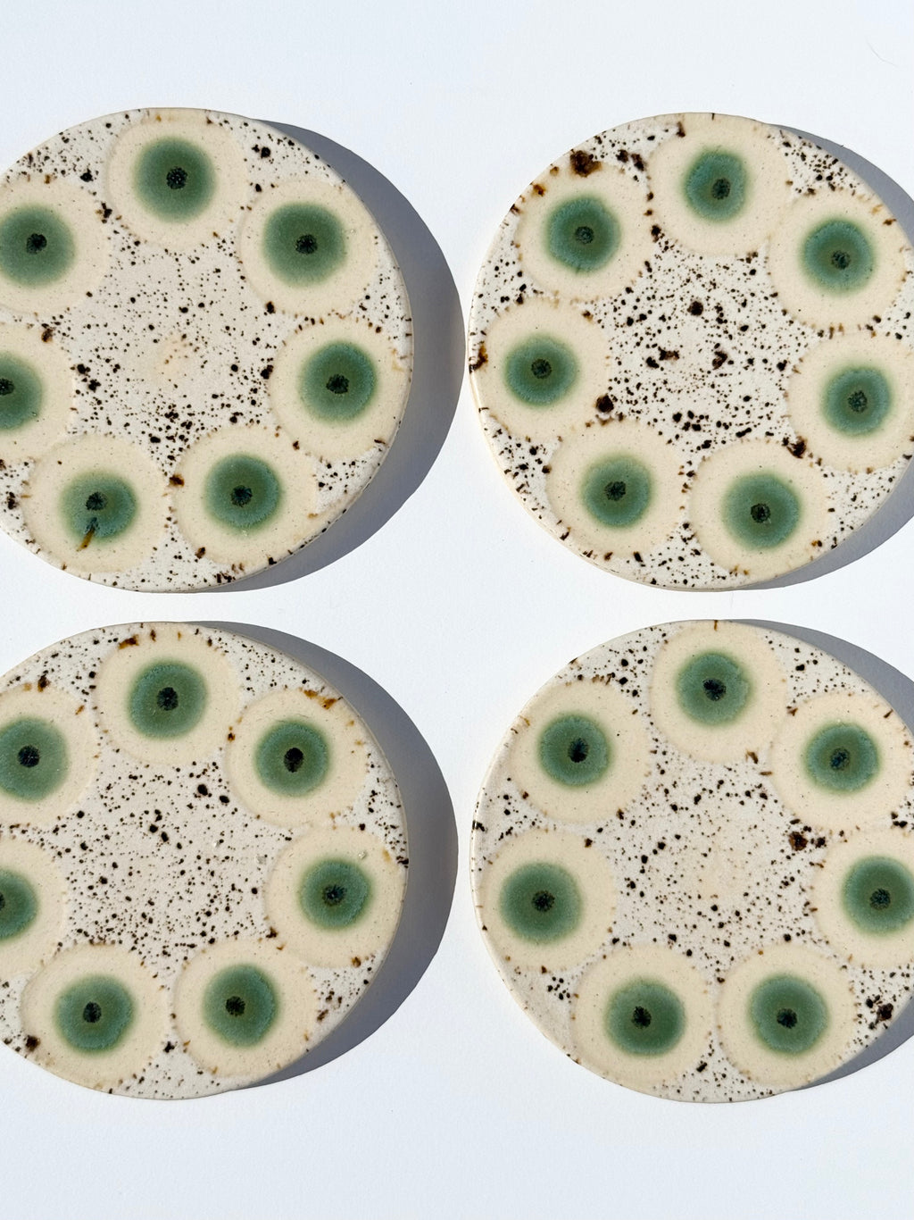 Winterwood with Basque Green and Blackened Copper Coasters - Set #2