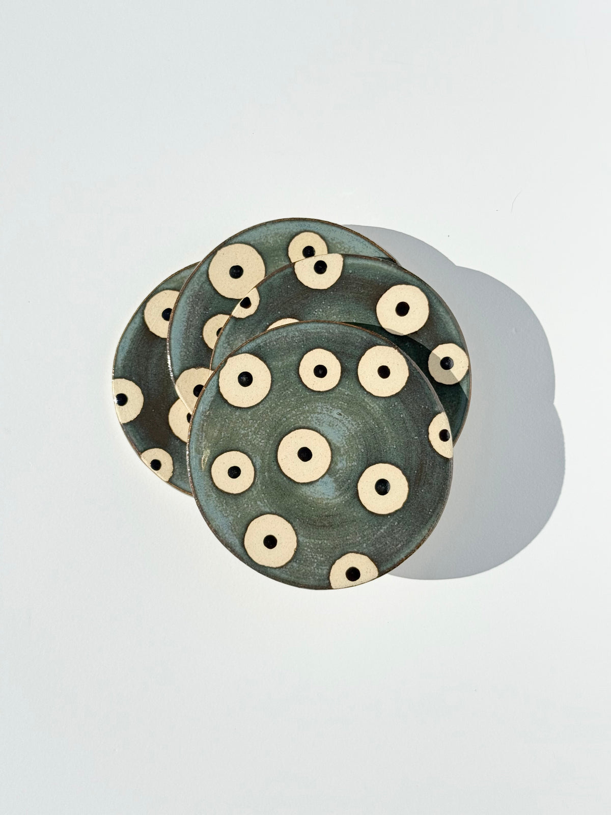 Stoned Denim with Blackened Copper Dots Coaster - set 2