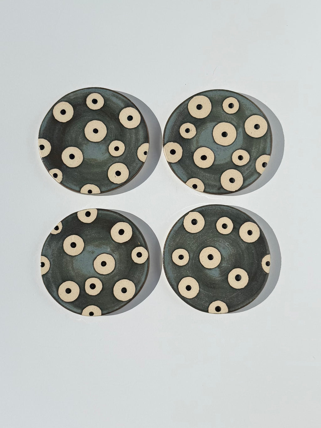 Stoned Denim with Blackened Copper Dots Coaster - set 2