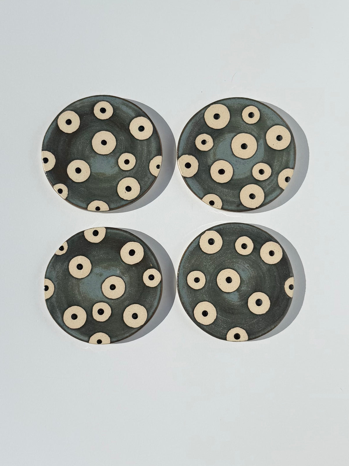 Stoned Denim with Blackened Copper Dots Coaster - set 2