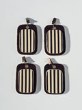 Ceramic Tablecloth Weights Blackened Copper Stripes - (Set of 4)