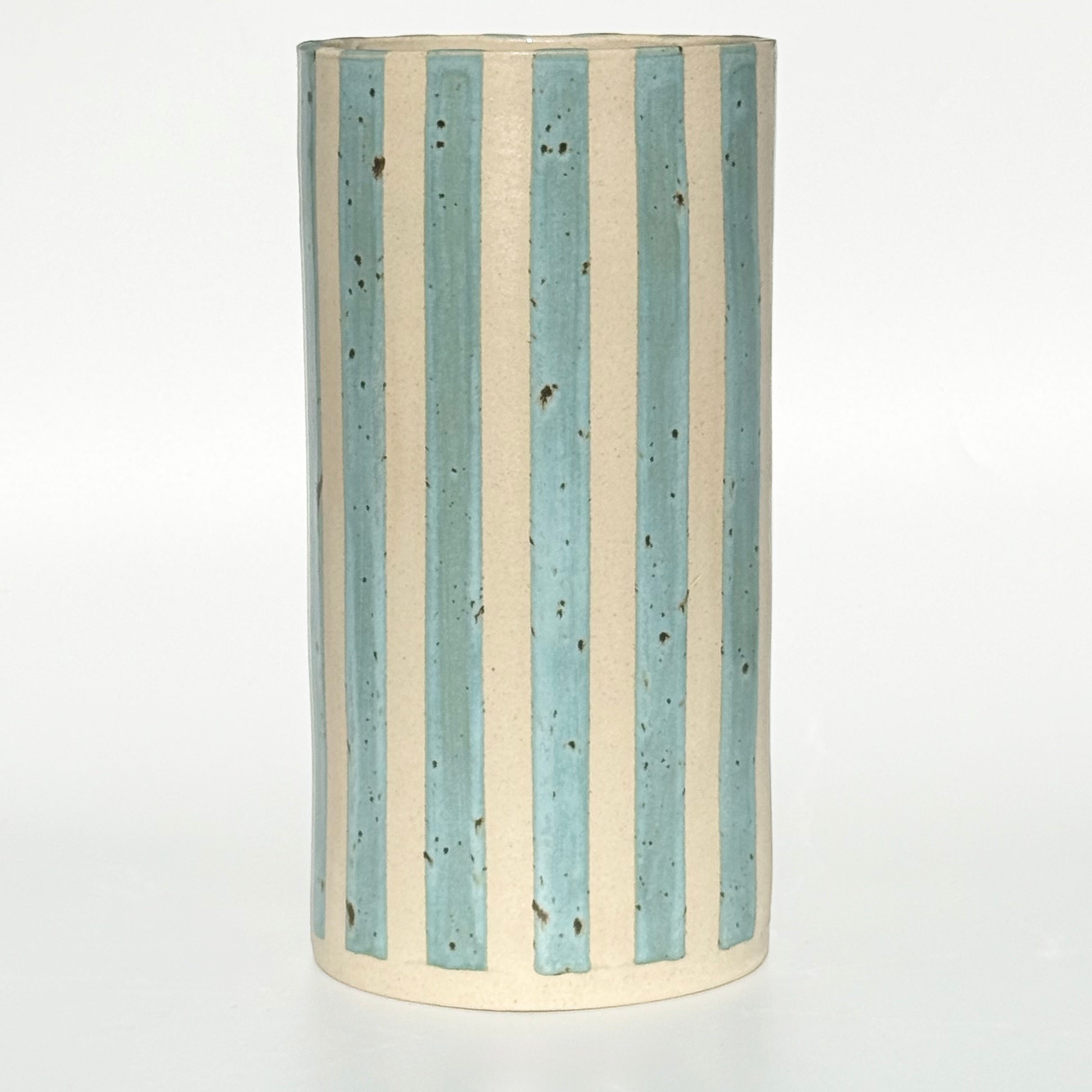 Handmade Striped Ceramic Vase - Cenote