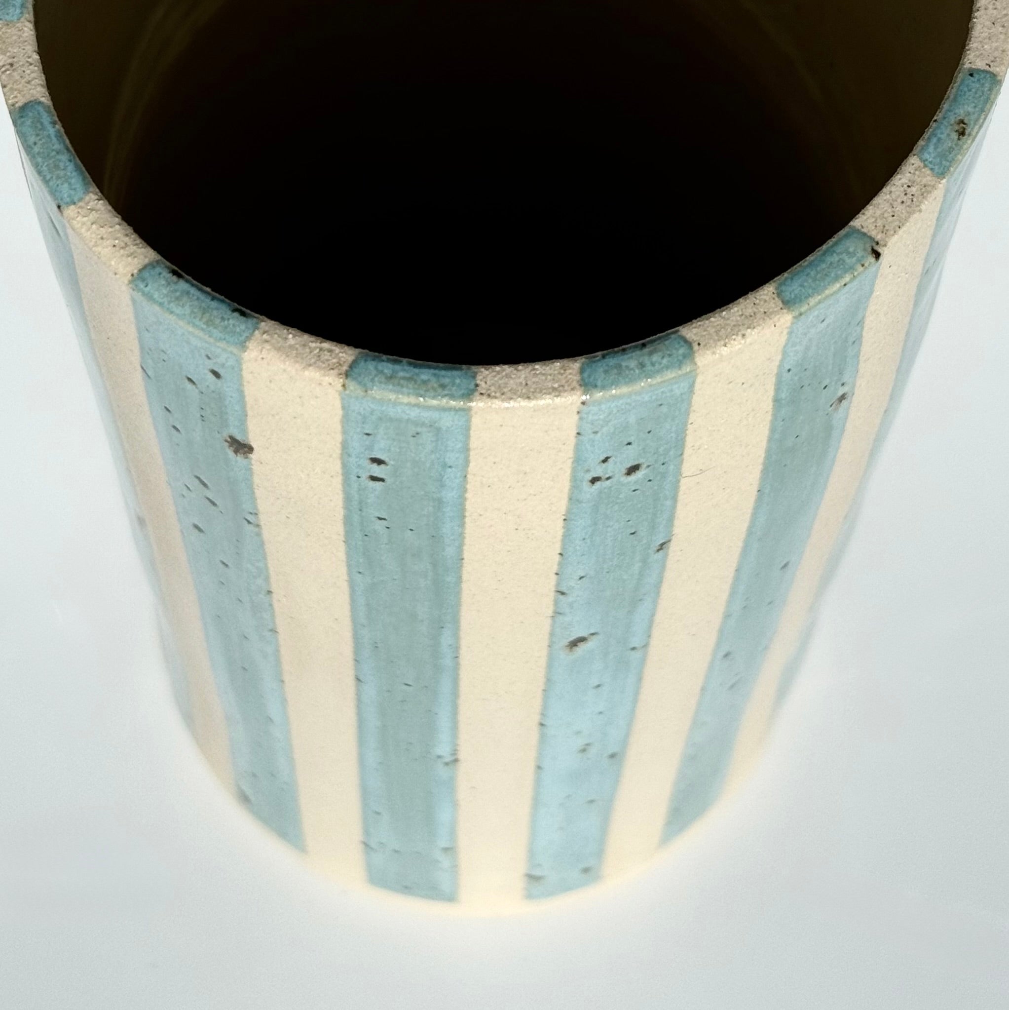 Handmade Striped Ceramic Vase - Cenote