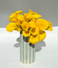 Handmade Striped Ceramic Vase - Cenote