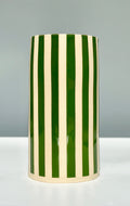 Handmade Ceramic Vase - Green Stripes