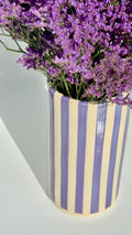 Handmade Ceramic Vase - Purple stripes
