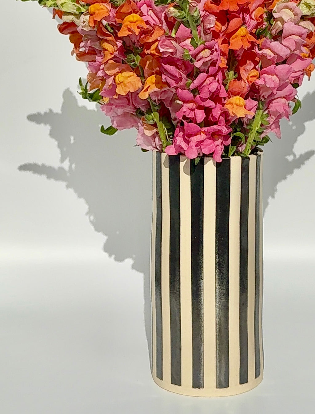 Handmade Ceramic Vase - Hematite Stripes