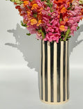 Handmade Ceramic Vase - Hematite Stripes