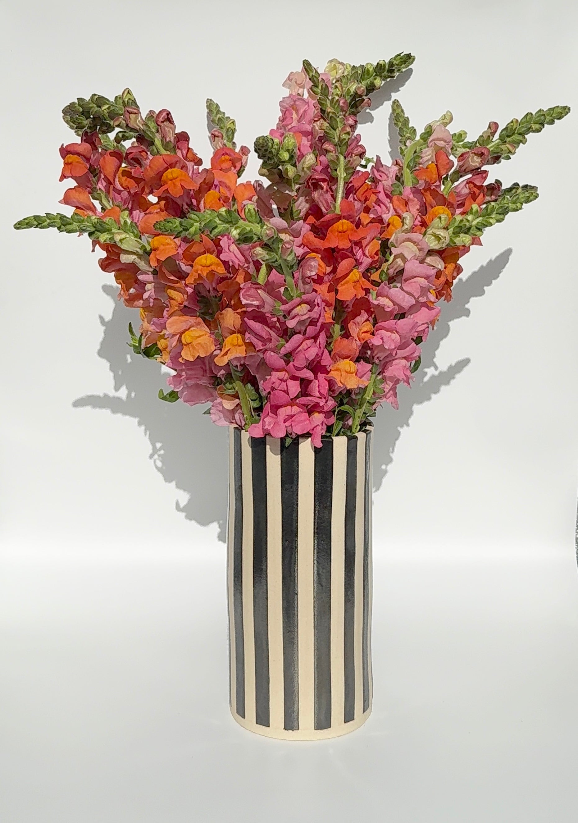 Handmade Ceramic Vase - Hematite Stripes