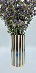 Handmade Ceramic Vase - Hematite Stripes