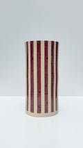 Handmade Ceramic Vase - Peppered Plum Stripes