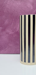 Handmade Ceramic Vase - Hematite Stripes