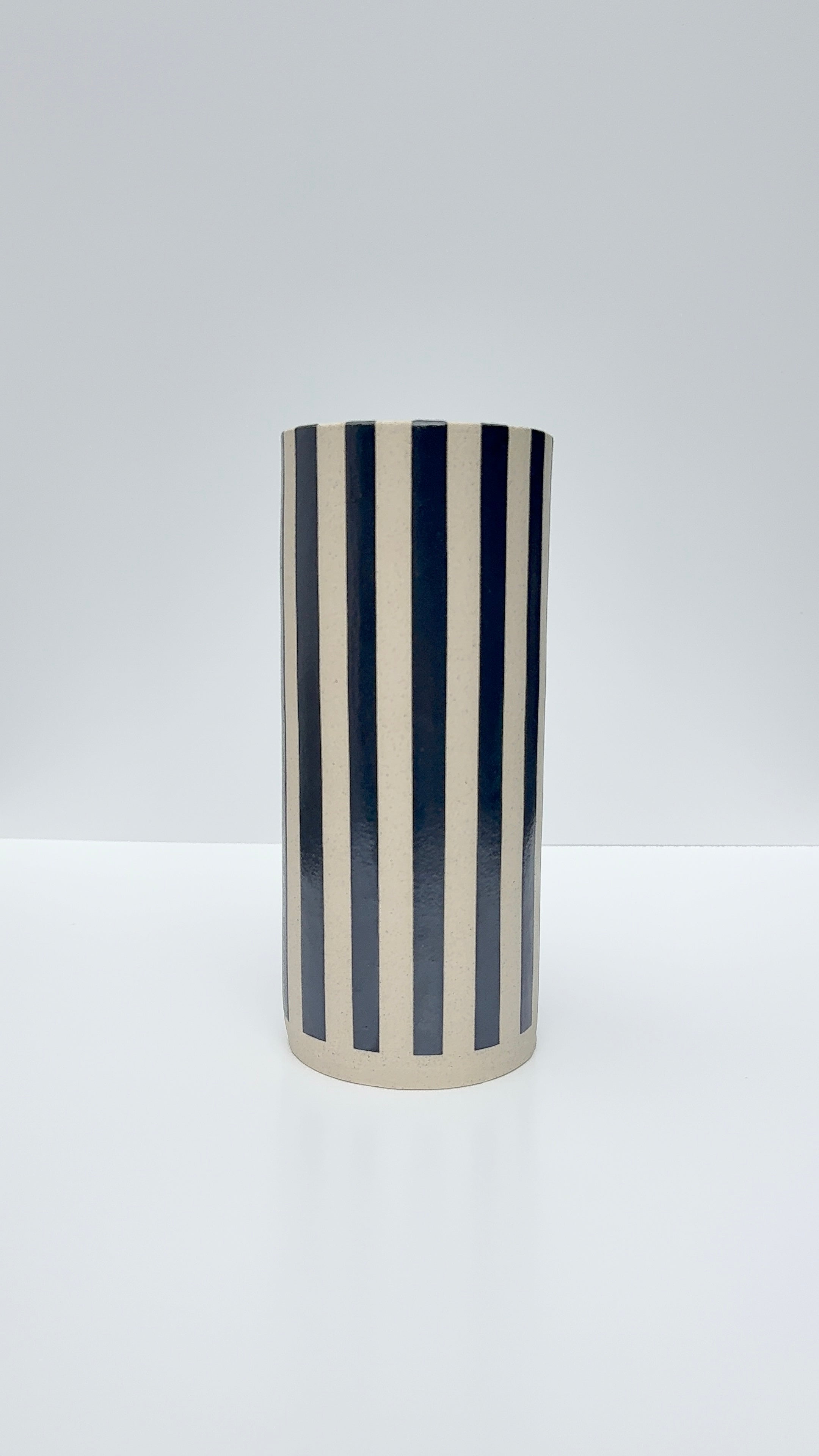 Handmade Cermaic Vase - Hematite Stripes