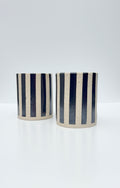 Handmade Ceramic Vase (2 in set) - Hematite Stripes