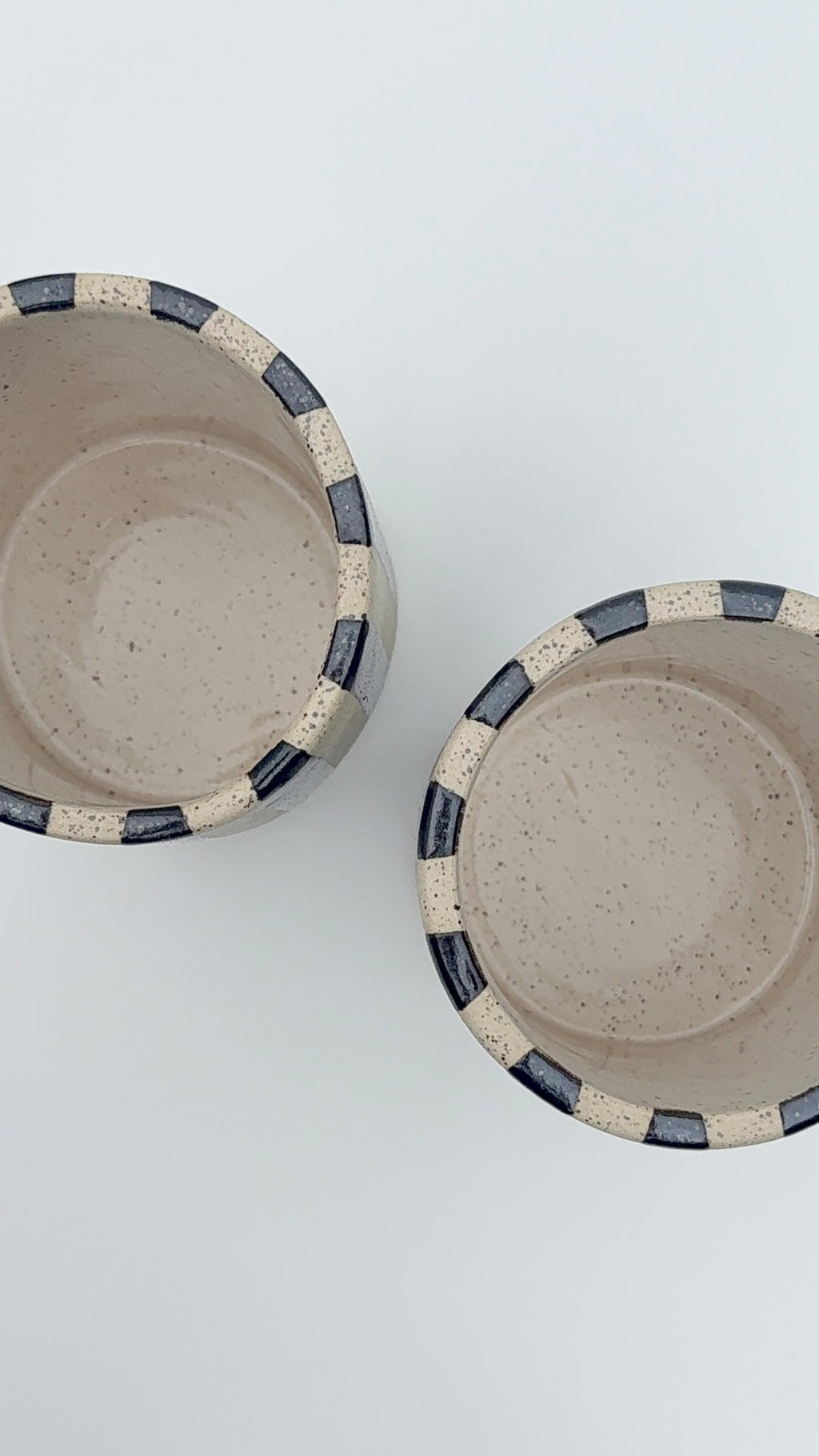 Handmade Ceramic Vase (2 in set) - Hematite Stripes