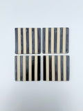 Handmade Ceramic Coasters - Hematite Wide Stripe