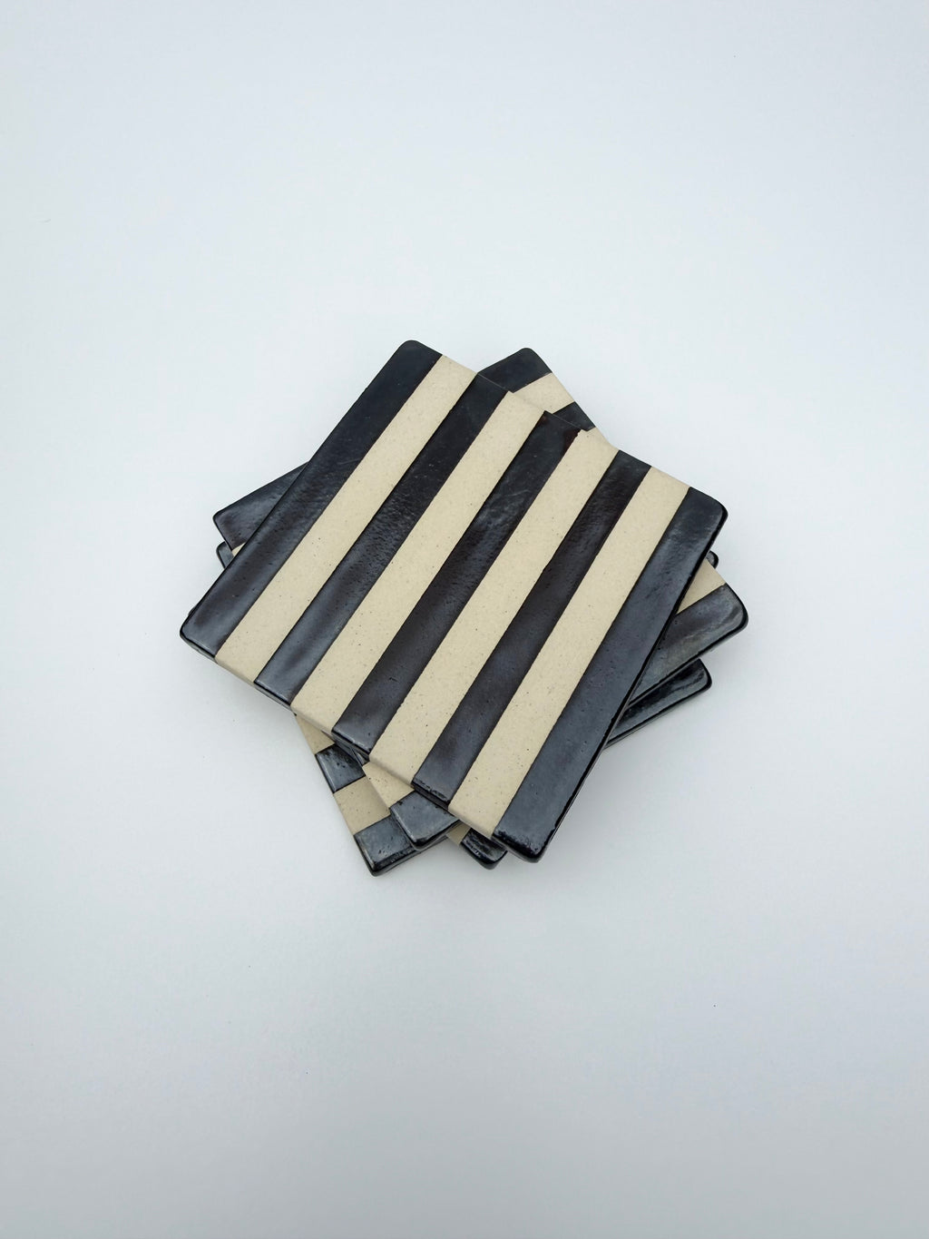 Handmade Ceramic Coasters - Hematite