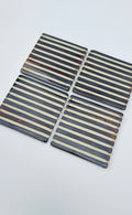 Handmade Ceramic Coasters - Hematite Stripes