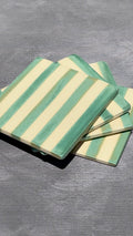 Handmade Ceramic Coasters - Satin Patina Stripe