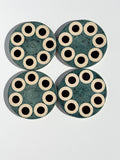 Handmade Ceramic Coasters - Shipwreck & Hematite Circles
