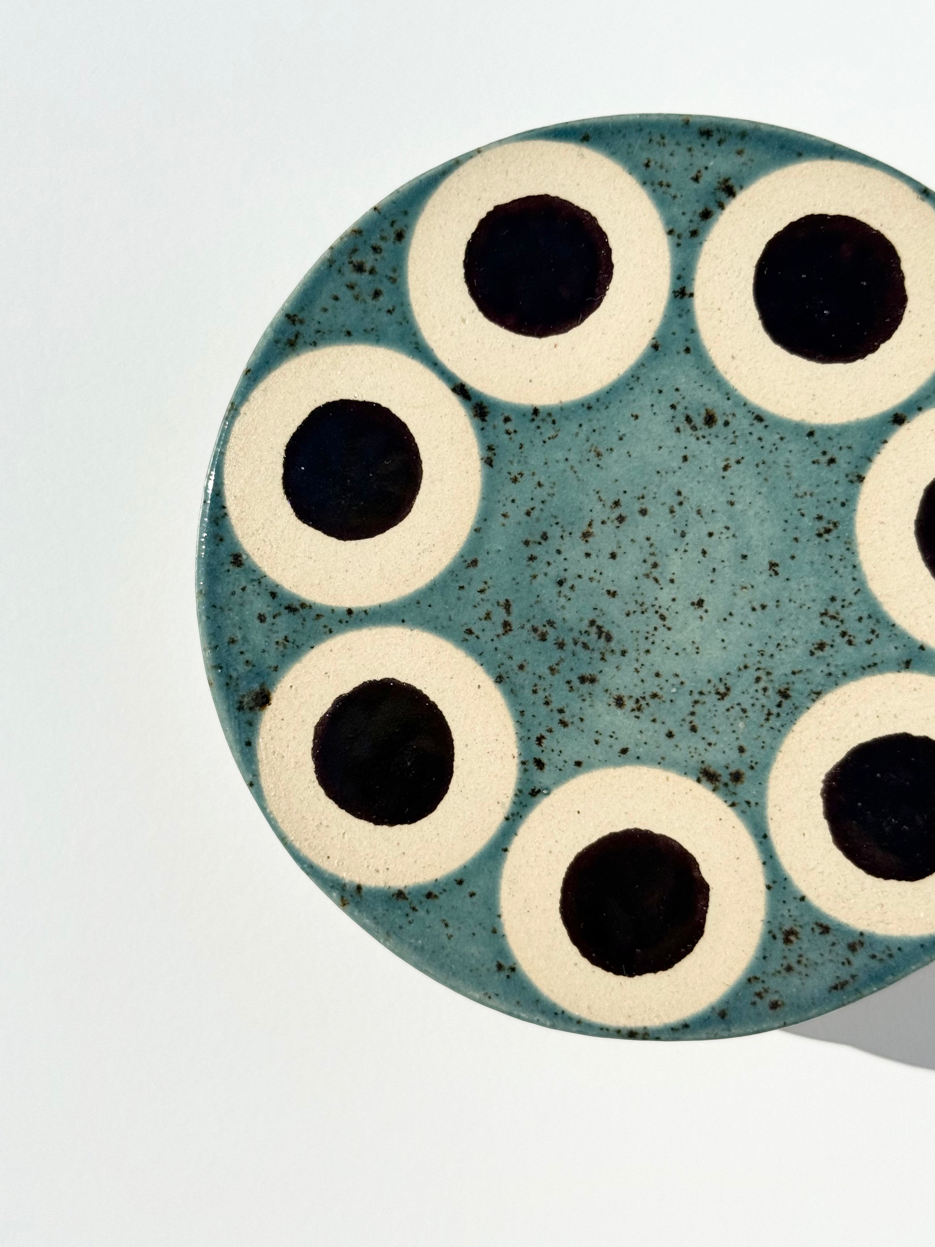 Handmade Ceramic Coasters - Shipwreck & Hematite Circles