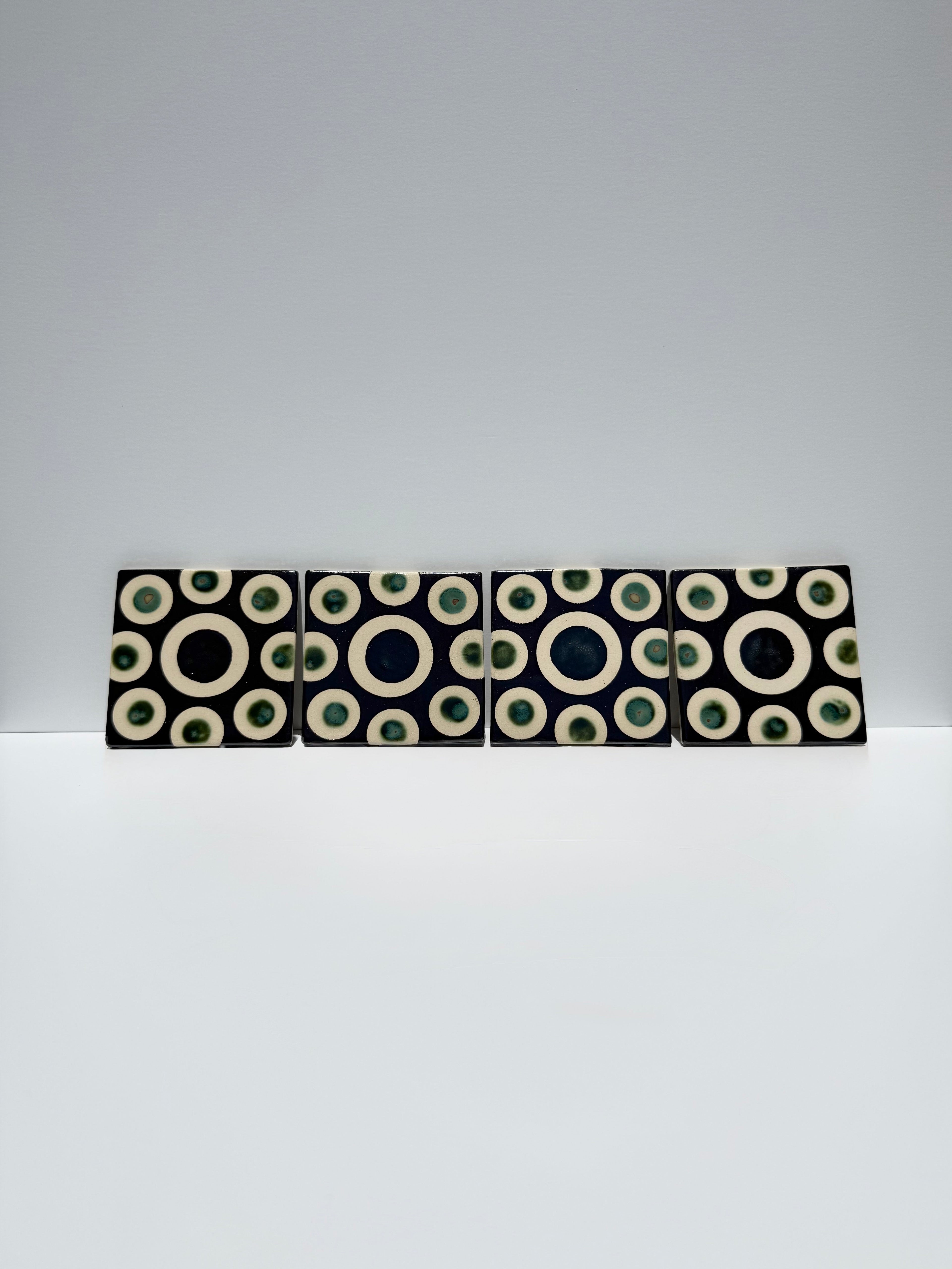 Hematite & Olive Float Coasters
