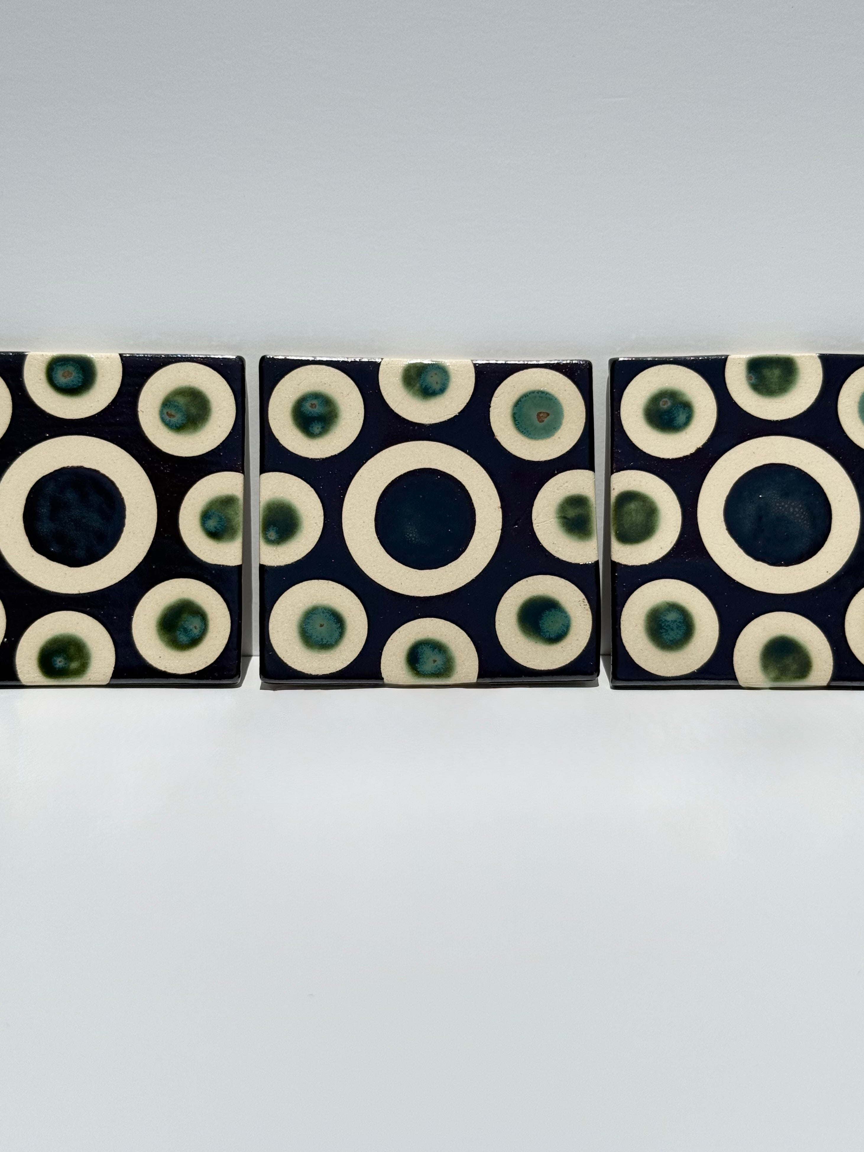 Hematite & Olive Float Coasters