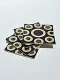 Hematite & Olive Float Coasters