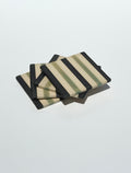 Satin Patina Stripe & Black Matte Stripe Coasters
