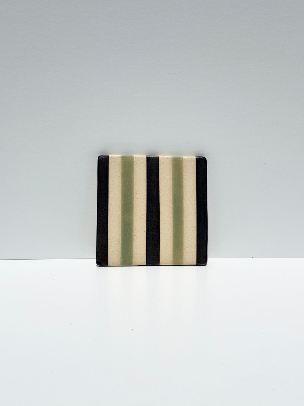 Satin Patina Stripe & Black Matte Stripe Coasters