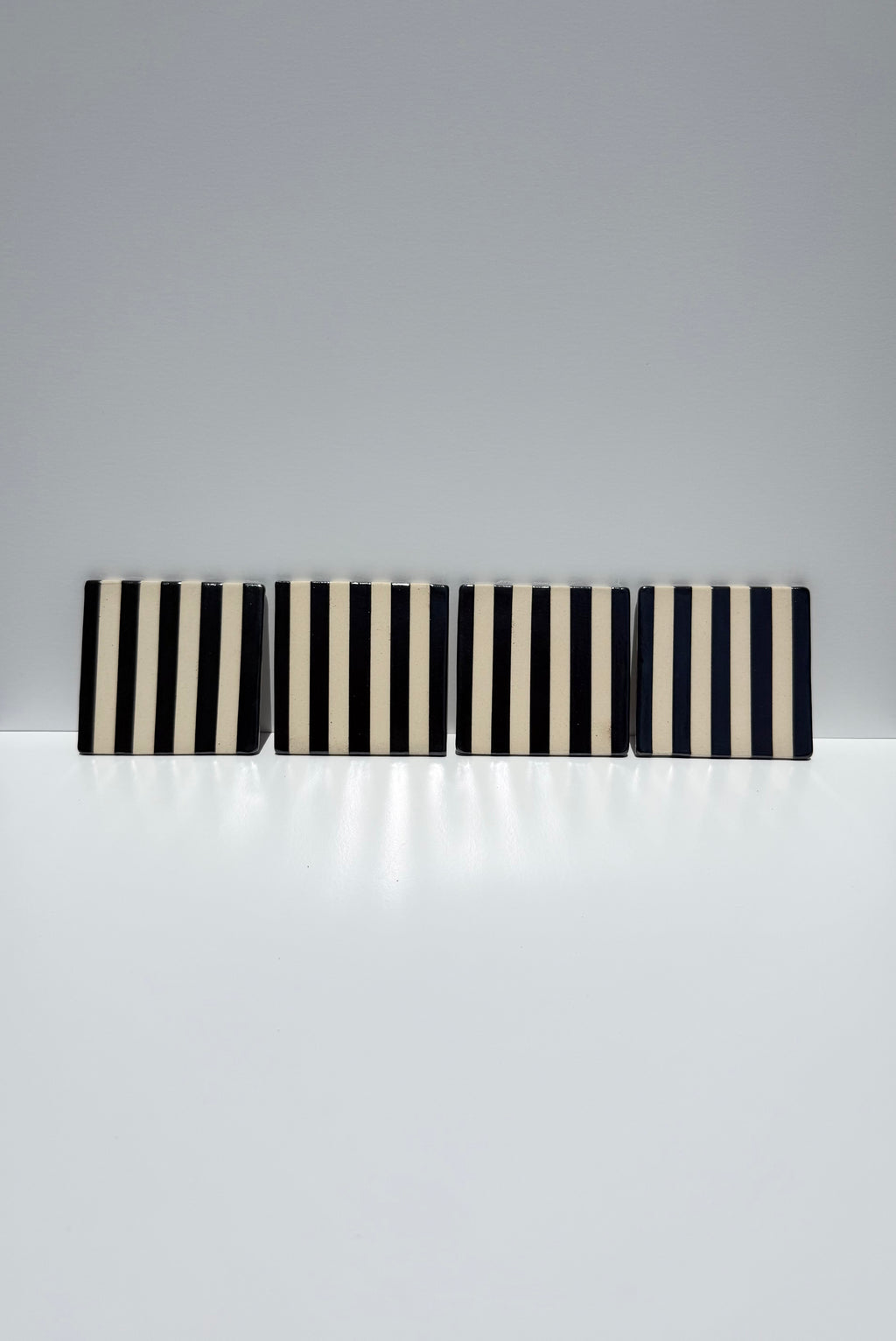 Hematite Wide Stripes Coasters