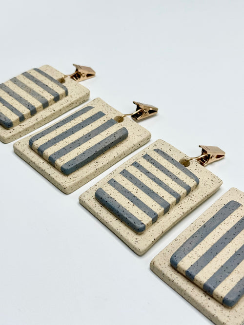Ceramic Tablecloth Weights - Striped Blue (Set of 4)